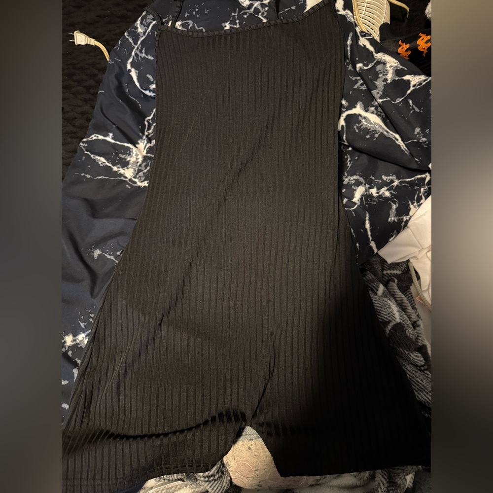 SHEIN Black Ribbed backless romper